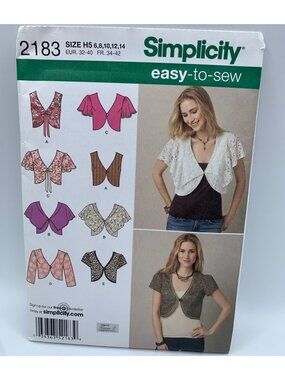 Simplicity Misses Vest Jacket Sewing Pattern Size 6 8 10 12 14 2183 - Uncut 2011